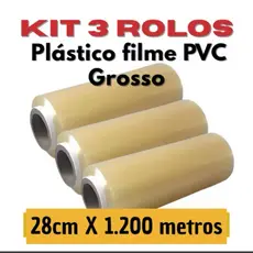 kit Bobina Plastico De Filme Pvc 28cm X 400 METROS ESTICAVEL