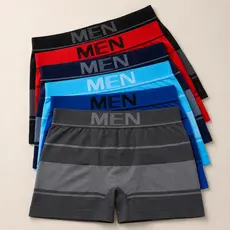 Kit 6 Cueca Boxer de Microfibra Kit de Cueca Masculina Men Adulto Cores Sortidas