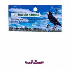 Anilhas Fechadas para Marcação 3.0 mm Bicudo 10 un. Vermelho