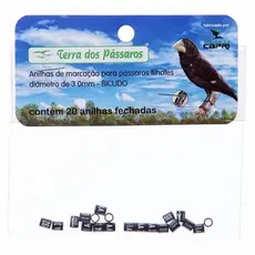 Anilhas Fechadas Capri Metálicas Marcação - 3.0 mm - Preto - Bicudo - 20un