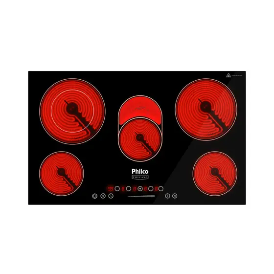 Cooktop 5 Bocas Elétrico Philco Volcano PCT55VC