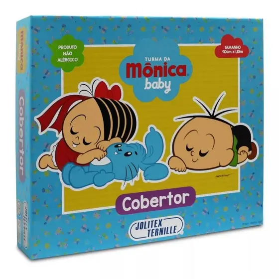 Cobertor Bebê Turma da Mônica Oficial Jolitex 90x110cm