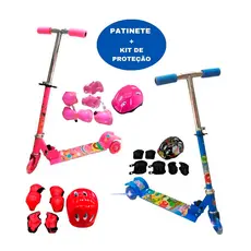 Patinete Infantil 3 Rodinhas com Luz Led e Freio Ajustável Até 25kg Menino Menina