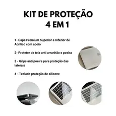 Case de Acrilico para Macbook com teclado de silicone e protetor de tela 4 EM 1 Envio Rapido
