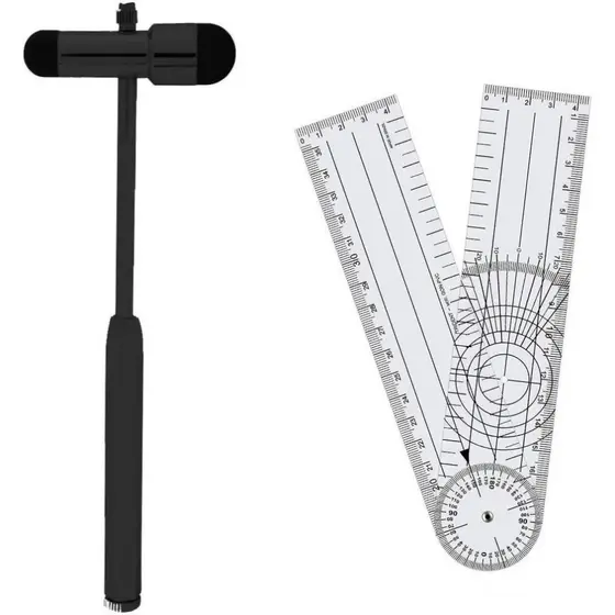 Kit Martelo De Reflexo Buck +  Regua Goniômetro Fisioterapia Personalizavel Com Seu Nome