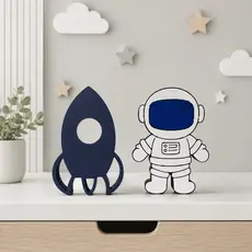 Kit Astronauta e Foguete Decoração Infantil | Enfeite para Quarto de Bebê | Tema Espaço Sideral