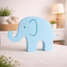 Elefante Decorativo Infantil Azul | Decoração Quarto de Bebê | Tema Safari / Infantil