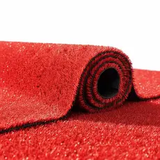 Grama Sintetica Vermelha Soft Grass 12mm Medida 2x2.5m / 5m2 / Decorativa Eventos Resistente
