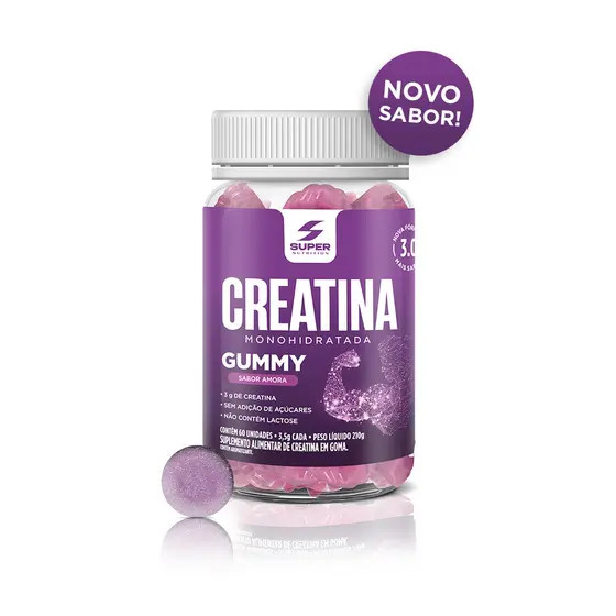 Super Gummy Creatina Sabor Amora (60 gomas)