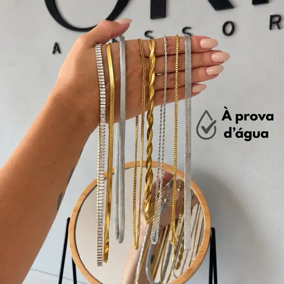Colar Clássicos À prova d’água Aço Inoxidável 316L Hipoalergênicos Não escurece Não Oxida Clássicos