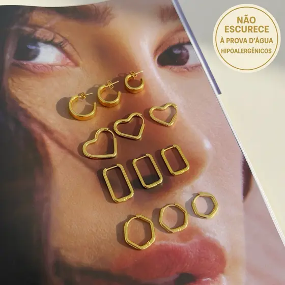 Trios de 6 pares brincos À prova d’água Hipoalergênicos Não escurece Nao Oxida Moda Clássica Feminina