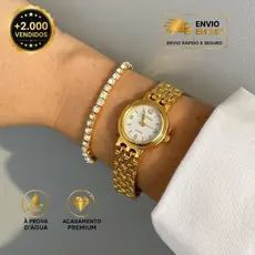 Relógio Feminino Potenzia À prova d’água Minimalista Vintage Clássico Presente Mulher Elegante