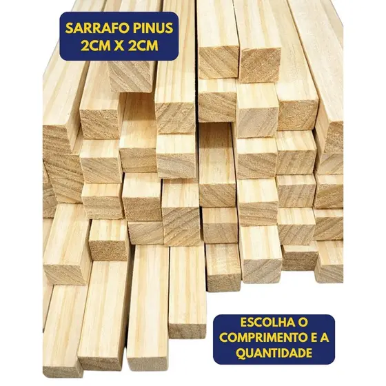 Sarrafos Ripinha Baguete Quadradinho Artesanato Madeiras Pinus 2cmx2cm
