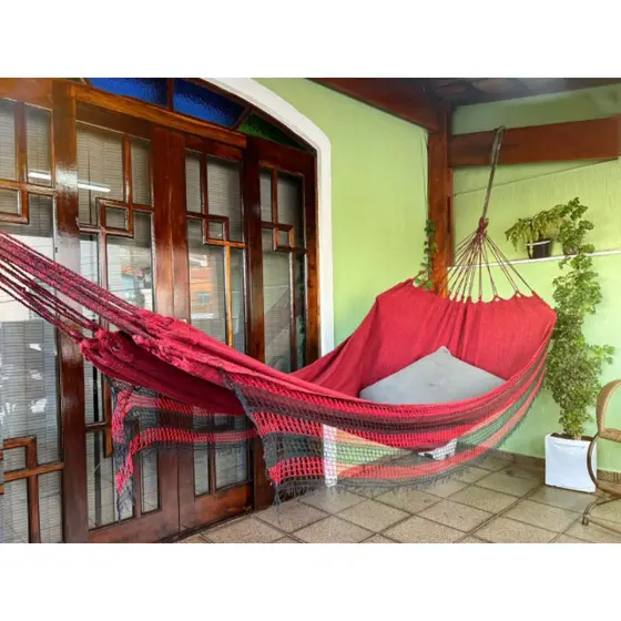 Rede De Dormir Descanso Jeans Mesclado Life Varias Cores