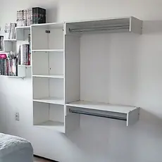 Guarda roupas Arara Cabideiro Suspenso De Parede Closet Aberto Acessivel em  mdf G