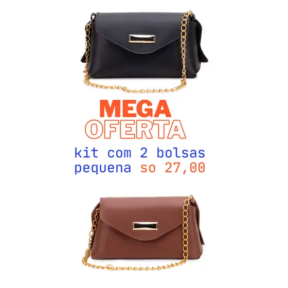 Kit#2# Bolsa Feminina Pequena>Kit 2 Mini Bolsa Feminina Transversal Blogueirinha <,Bolsa feminina transversal tiracolo