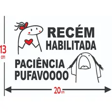 Adesivos Recém Habilitada Paciência Pufavoo