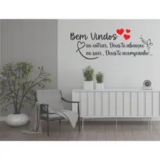 Adesivo de parede frase bem vindo decoração em vinil