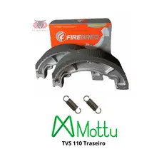 Patim Lona de Freio MOTTU TVS 110 Traseira + Molas Firebreq