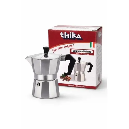 Cafeteira Italiana Inox Três Xícaras Preparo Rápido Café Saboroso Design Clássico Durável
