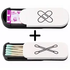 Kit Porta Curativos Band-Aid + Porta Cotonetes Organizadores Portáteis ideal Malas Bolsa para Viagem