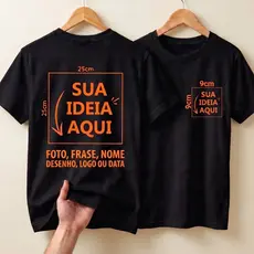 Camiseta Feminina Masculina Infantil Personalizada Sua Arte Desenho Logo Personagem 100% Algodão