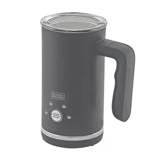 Espumador De Leite Black+Decker EL500 Gourmand Gris 600w 127v 300ml Inox 4 Funções Antiaderente