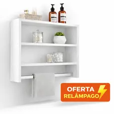 Nicho Para Banheiro com Suporte de To Branco MDF, Multiuso