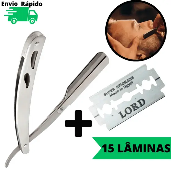 Navalhete Profissional Com 15 Lâminas Inox Navalha Para Barba Sobrancelha Cortar Cabelo Design