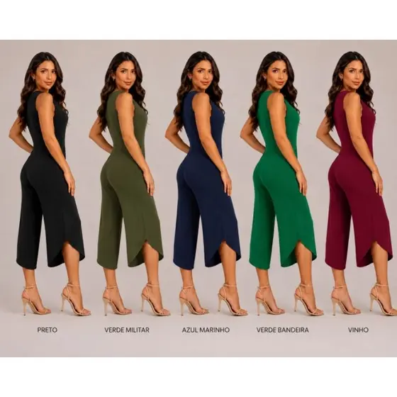 macacão pantacur moda feminina  larguinho regata saruel  moda feminina