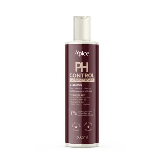 Shampoo PH Control 300ml Limpa profunda remove impurezas e acúmulo de produtos cabelos hidratados