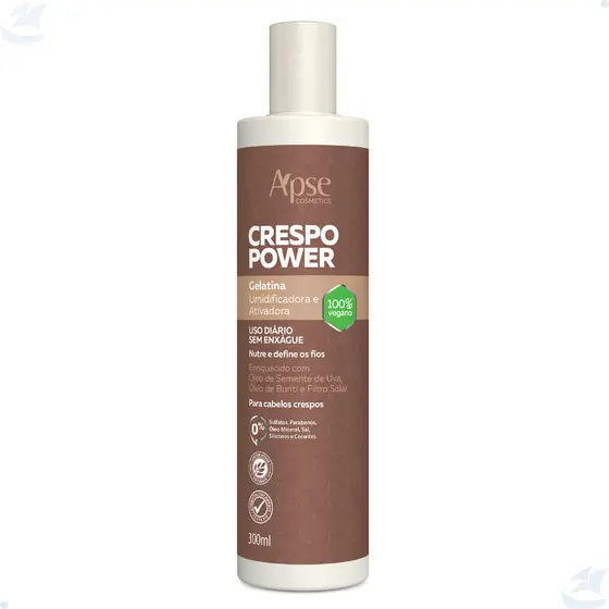 GELATINA CRESPO POWER 300ml AÇÃO CONDICIONANTE HIDRATANTE COM OLEO NATURAL GELATINA ATIVADORA