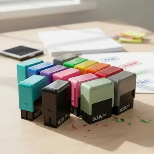 📍 Carimbo Automático -Are de impressão 3,8 x1,5 CM MÁX 3 LINHAS