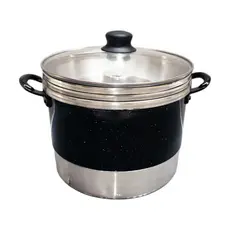 Panela Banho Maria Pudim E Vapor Tampa de Vidro 3 em 1