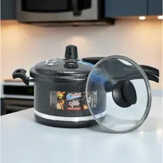 Panela de Pressão Craqueada Qatar 4.5L | Dupla Tampa (Pressão + Vidro) | Panela Comum e de Pressão