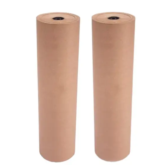 Rolo de Papel Kraft Bobina 130 Metros Kit c/ 2 - Monolúcido Original 60cm de Largura 80grs Cada Rolo