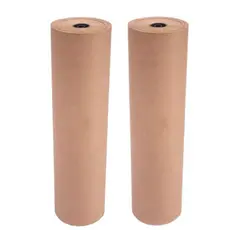 Rolo de Papel Kraft Bobina 130 Metros Kit c/ 2 - Monolúcido Original 60cm de Largura 80grs Cada Rolo