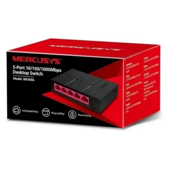 Switch De Mesa Mercusys 5 Portas 10/100/1000 Mbps Ms105g
