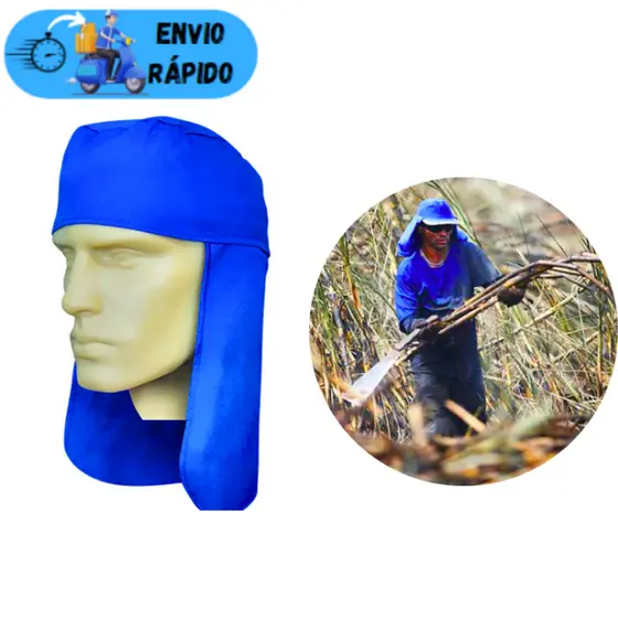 TOUCA ÁRABE BRIM AZUL PARA SOLDADOR PEDREIRO JARDINAGEM