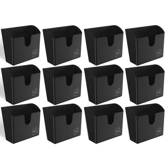 Kit 12 Porta Guardanapo Suportes de Mesa Restaurantes Lancherias Hoteis UZ Slim Pretos