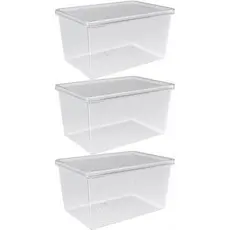 Kit 3 Organizadores de Geladeira com Tampa 2,9L Caixa Organizadora Frutas Verduras Legumes UZ
