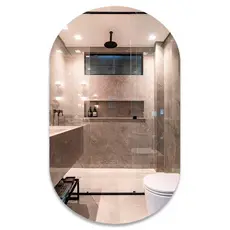 Espelho Decorativo Oval 50x40cm Para Sala Banheiro Quarto