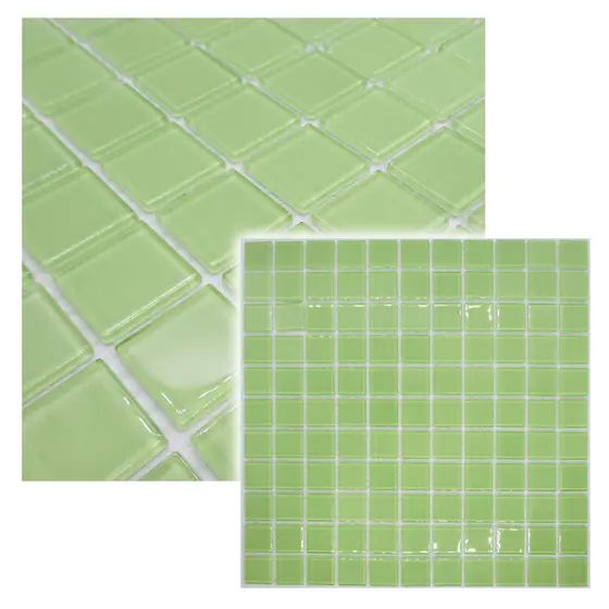 Pastilha De Vidro Cristal Verde Lisa Green La Bella Griffe 30x30cm