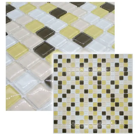Pastilha De Vidro Para Cozinha Banheiro Parede Cristal Mini Marrom 30X30cm La Bella Griffe