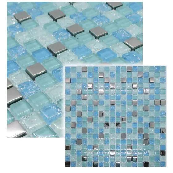 Pastilha de Vidro AGATA Efeito Metalizado Craquelado La Bella Griffe 30x30cm