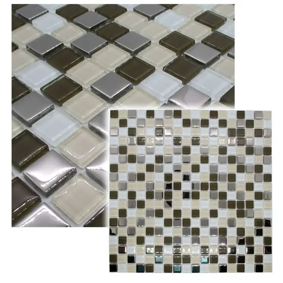 Pastilha De Vidro Cristal EASY BROWN Para Cozinha Banheiro Parede Marrom Mescla 30x30cm - LBG