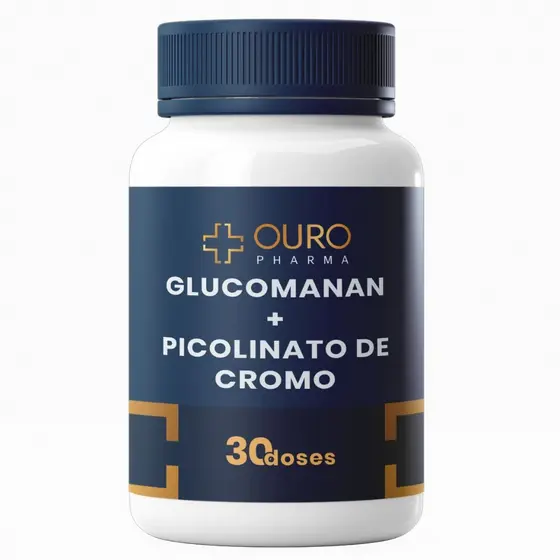 Glucomannan 250mg + Picolinato de Cromo 250 mcg 30 ou 60 doses