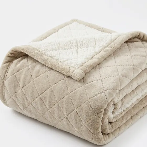 Manta Cobertor Casal Queen King Everest Dupla Face 320g/m² Flannel Sherpa Lã de Carneiro