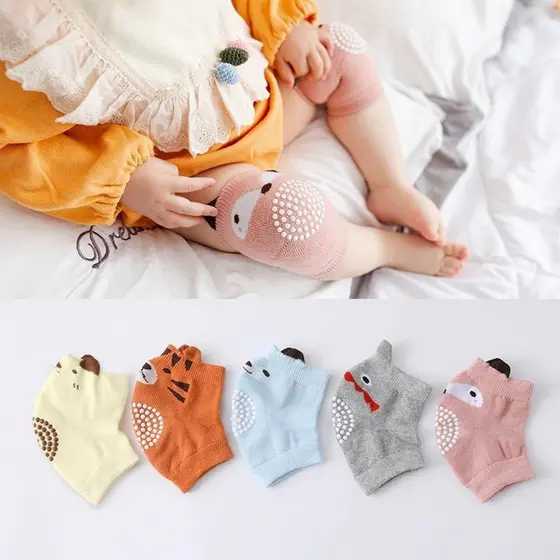 Joelheiras Baby Toddler Algodão Puro Resistente a Choques para Crianças Pronto Entregar