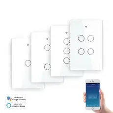 Interruptor inteligente WiFi Tuya toque de parede (1/2/3/4 grupos) compatível com Alexa Google Home